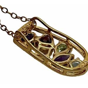 I8KT Gold Over Sterling Silver 18" Necklace GARNET AMETHYST PERIDOT CITRINE Gems